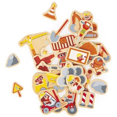 Janod Magnetic Toy Set - Construction Machines, 24 pcs, ages 2+ Janod Magnetic Toy Set - Construction Machines, 24 pcs, ages 2+