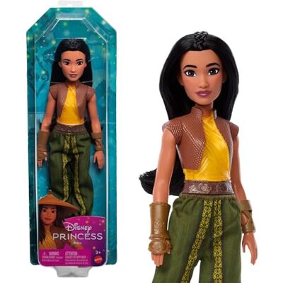 Mattel Disney Princess Dolls, Raya Posable Fashion Doll with Sparkling Clothing and Accessories, Disney Movie Toys, HLX22 Mattel Disney Princess Dolls, Raya Posable Fashion Doll with Sparkling Clothing and Accessories, Disney Movie Toys, HLX22