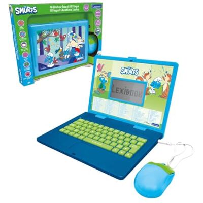 LEXIBOOK , Smurfs Educational Laptop for kids, JC598SFi1LXB French/English, 124 activities, Writing, Maths, Logic, Music LEXIBOOK , Smurfs Educational Laptop for kids, JC598SFi1LXB French/English, 124 activities, Writing, Maths, Logic, Music