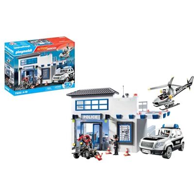 Playmobil 71602 Action Heroes: Police Station, large command centre with police helicopter and many exciting details, action-packed play sets suitable for children ages 4+ Playmobil 71602 Action Heroes: Police Station, large command centre with police helicopter and many exciting details, action-packed play sets suitable for children ages 4+
