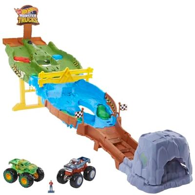 Hot Wheels Monster Trucks Wreckin’ Raceway Playset with Monster Trucks Bigfoot & Gunkster for Head-To-Head Competition, Toy for Kids 4 Years Old & OIder Hot Wheels Monster Trucks Wreckin’ Raceway Playset with Monster Trucks Bigfoot & Gunkster for Head-To-Head Competition, Toy for Kids 4 Years Old & OIder