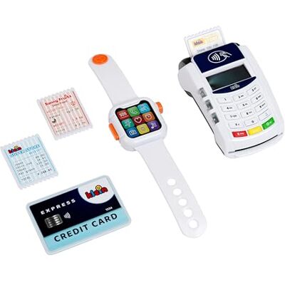 Theo Klein 7276 PoS Terminal and Smart Watch Interactive toy with light, sound, and contactless payment function Toy for children aged 3 and up Theo Klein 7276 PoS Terminal and Smart Watch Interactive toy with light, sound, and contactless payment function Toy for children aged 3 and up