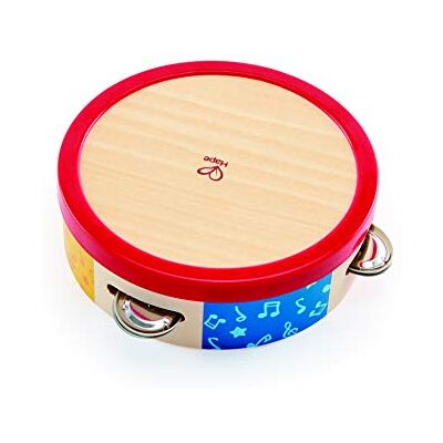 Hape Tap-Along Tambourine Wooden Tambourine Drum for Kids, Musical Instrument for Children 12 Months and Up Hape Tap-Along Tambourine Wooden Tambourine Drum for Kids, Musical Instrument for Children 12 Months and Up