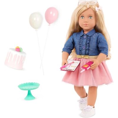 Our Generation – Posable 18-Inch Doll – Lifelike Green Eyes & Blonde Hair– Birthday Cake & Party Accessories – Pretend Play 3+ Years– Emily Our Generation – Posable 18-Inch Doll – Lifelike Green Eyes & Blonde Hair– Birthday Cake & Party Accessories – Pretend Play 3+ Years– Emily