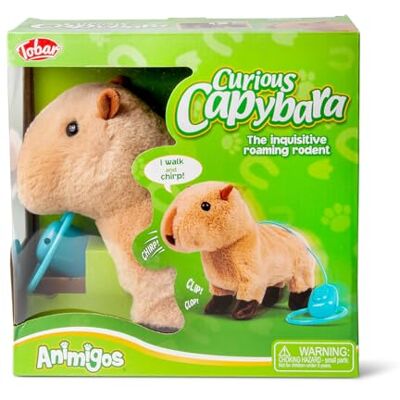Animigos Curious Capybara Interactive Plush Toy, Beige and Brown, Walking and Chirping Feature, Soft Material, For Boys and Girls Ages 18 Months and Above Animigos Curious Capybara Interactive Plush Toy, Beige and Brown, Walking and Chirping Feature, Soft Material, For Boys and Girls Ages 18 Months and Above