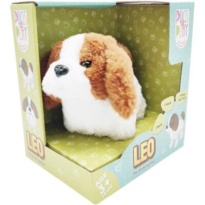 Pugs At Play Leo Walking Dog With Color Box Interactive Plush Toy – Soft Electronic Animal That Moves and Makes Sounds, for Toddlers and Kids Pugs At Play Leo Walking Dog With Color Box Interactive Plush Toy – Soft Electronic Animal That Moves and Makes Sounds, for Toddlers and Kids
