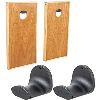GoSports Wall Mounted Cornhole Board Hangers Set of 2 Includes Bean Bag Tote GoSports Wall Mounted Cornhole Board Hangers Set of 2 Includes Bean Bag Tote