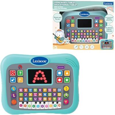 LEXIBOOK , Educational Tablet, Bilingual ENGLISH/CZECH, Talking Tablet with Screen to Learn the Alphabet, Numbers, and Animals, Piano and Interactive Quiz Modes, Blue, JCPAD007i12 LEXIBOOK , Educational Tablet, Bilingual ENGLISH/CZECH, Talking Tablet with Screen to Learn the Alphabet, Numbers, and Animals, Piano and Interactive Quiz Modes, Blue, JCPAD007i12