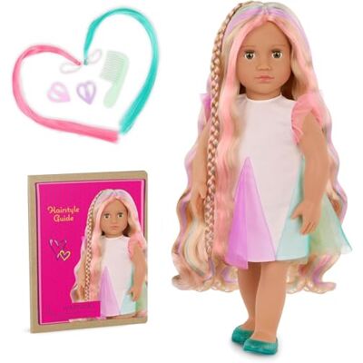 Our Generation Tessie -inchFrom Hair to There-inch Lifelike Hazel Eyes & Ultra-Long Rainbow Hair Extendable Braid & Styling Accessories Pretend Play Toy for Kids 3 Years + Our Generation Tessie -inchFrom Hair to There-inch Lifelike Hazel Eyes & Ultra-Long Rainbow Hair Extendable Braid & Styling Accessories Pretend Play Toy for Kids 3 Years +
