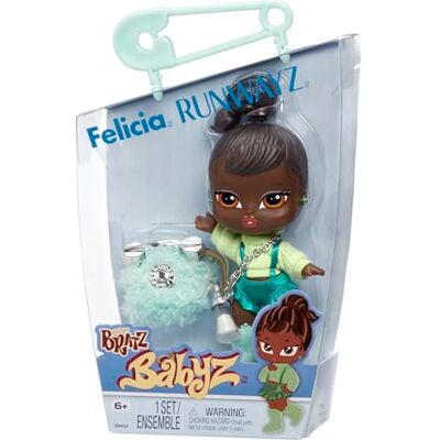 Bratz Babyz Runwayz Doll Felicia 1 Collectible Fashion Doll with Stylish Outfit, Cute Baby Doll with a Necklace That Doubles as a Keychain Kids Toy Great for Ages 6 and Older Bratz Babyz Runwayz Doll Felicia 1 Collectible Fashion Doll with Stylish Outfit, Cute Baby Doll with a Necklace That Doubles as a Keychain Kids Toy Great for Ages 6 and Older
