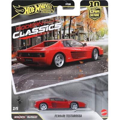 Hot Wheels Testarossa Car Culture Vehicle, Premium 1:64 Scale Die-Cast Toy Car with Real Riders Tires & Metal/Metal Body & Chassis, JKF00 Hot Wheels Testarossa Car Culture Vehicle, Premium 1:64 Scale Die-Cast Toy Car with Real Riders Tires & Metal/Metal Body & Chassis, JKF00