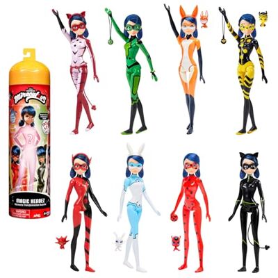 BANDAI Miraculous Ladybug Magic Heroez Reveal Colour Change Doll Marinette Transforms Into Surprise Costumes With This Colour Reveal Doll Each doll's look remains a mystery until revealed! BANDAI Miraculous Ladybug Magic Heroez Reveal Colour Change Doll Marinette Transforms Into Surprise Costumes With This Colour Reveal Doll Each doll's look remains a mystery until revealed!
