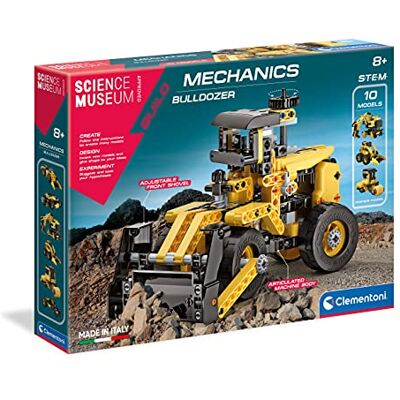 Clementoni -61718-Science Museum-Mechanics Laboratory-Bulldozer-Made in Italy-Vehicles Building Set for Kids from 8 Years and Older, English Clementoni -61718-Science Museum-Mechanics Laboratory-Bulldozer-Made in Italy-Vehicles Building Set for Kids from 8 Years and Older, English