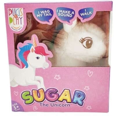 Pugs At Play Sugar Unicorn Cream Interactive Plush Toy – Soft Electronic Animal That Moves and Makes Sounds, for Toddlers and Kids Pugs At Play Sugar Unicorn Cream Interactive Plush Toy – Soft Electronic Animal That Moves and Makes Sounds, for Toddlers and Kids