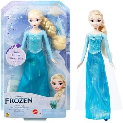 Mattel Disney Frozen Toys, Singing Elsa Fashion Doll in Signature Outfit, Sings “Let It Go” in 4 Languages: English, French, Spanish, Portuguese from Disney Frozen Movie, JDX48 Packaging May Vary Mattel Disney Frozen Toys, Singing Elsa Fashion Doll in Signature Outfit, Sings “Let It Go” in 4 Languages: English, French, Spanish, Portuguese from Disney Frozen Movie, JDX48 Packaging May Vary
