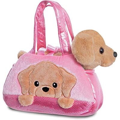 AURORA , 61365, Fancy Pal PeekaBoo Labrador Dog, Soft Toy, Pink & Brown AURORA , 61365, Fancy Pal PeekaBoo Labrador Dog, Soft Toy, Pink & Brown