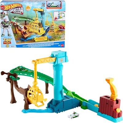 Hot Wheels Mattel Toy Car Track Set, Disney and Pixar Toy Story 5 Superstar Speeders Hi-Tech Buzz Lightyear’s Star Command Adventure Track Set, JLH42 Hot Wheels Mattel Toy Car Track Set, Disney and Pixar Toy Story 5 Superstar Speeders Hi-Tech Buzz Lightyear’s Star Command Adventure Track Set, JLH42