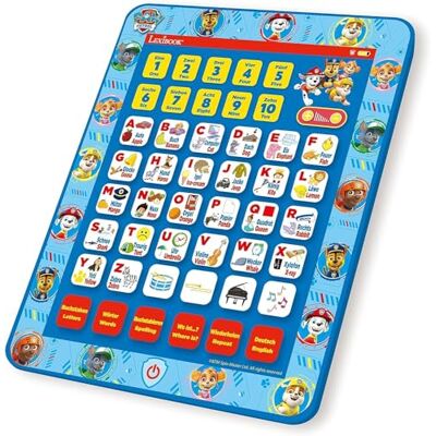 LEXIBOOK , Paw Patrol, Educational Bilingual Interactive Learning Tablet, Toy to learn alphabet letters numbers words spelling and music, English/German, Blue, JCPAD002PAi3 LEXIBOOK , Paw Patrol, Educational Bilingual Interactive Learning Tablet, Toy to learn alphabet letters numbers words spelling and music, English/German, Blue, JCPAD002PAi3