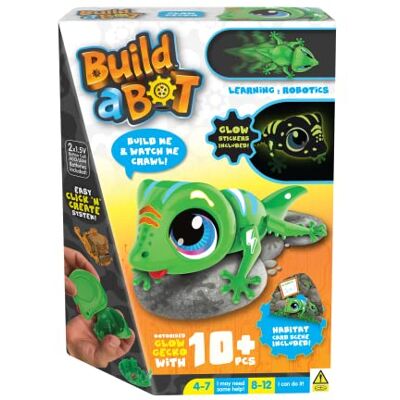 Goliath Build-a-Bot: Glow Gecko Build Your Own Interactive Pet Gecko Easy Click 'n' Create System 20+ Piece STEM Robot Kit for Kids For Ages 4+, Green Goliath Build-a-Bot: Glow Gecko Build Your Own Interactive Pet Gecko Easy Click 'n' Create System 20+ Piece STEM Robot Kit for Kids For Ages 4+, Green