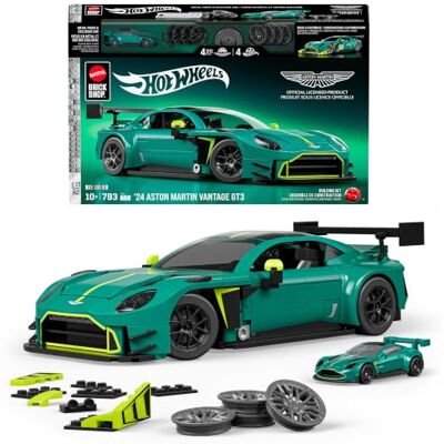 Mattel Hot Wheels ’24 Aston Martin Vantage GT3 Building Set 793 Pieces, Realistic Details, Custom Decals, 1:64 Scale Metal Car, Gift Idea Adult Collectors and Kids Ages 10+, JLF51 Mattel Hot Wheels ’24 Aston Martin Vantage GT3 Building Set 793 Pieces, Realistic Details, Custom Decals, 1:64 Scale Metal Car, Gift Idea Adult Collectors and Kids Ages 10+, JLF51
