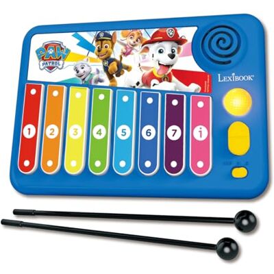 LEXIBOOK Paw Patrol Xylofun Electronic and educational Xylophone for children, musical toy game, 8 keys, light guiding, 2 mallets included, blue, K340PALXB LEXIBOOK Paw Patrol Xylofun Electronic and educational Xylophone for children, musical toy game, 8 keys, light guiding, 2 mallets included, blue, K340PALXB