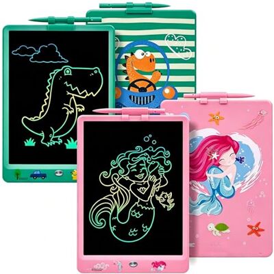 DYNASONIC (Pack of 2 DYNA-PM Dinosaur + Mermaid) 10 Inch Color LCD Writing Tablet for Kids Magnetic Drawing Board Educational Toy Gift for Kids DYNASONIC (Pack of 2 DYNA-PM Dinosaur + Mermaid) 10 Inch Color LCD Writing Tablet for Kids Magnetic Drawing Board Educational Toy Gift for Kids