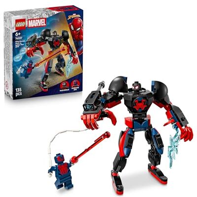 Lego Marvel Miles Morales Mech vs. Spider-Man 2099 Superhero Toy w/an Action Figure & 2 Minifigures, plus Razor Web and Power Blast Elements Gift for 6+ Year Old Boys 76337 Lego Marvel Miles Morales Mech vs. Spider-Man 2099 Superhero Toy w/an Action Figure & 2 Minifigures, plus Razor Web and Power Blast Elements Gift for 6+ Year Old Boys 76337