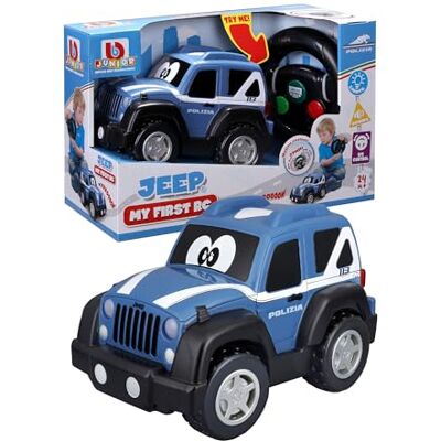 Bburago My First RC Radio-Controlled Jeep, Official Jeep Licence, Carabinieri or Police Livery, Lights and Sounds, Steering Wheel Controller, Recommended Age 2+ Years Bburago My First RC Radio-Controlled Jeep, Official Jeep Licence, Carabinieri or Police Livery, Lights and Sounds, Steering Wheel Controller, Recommended Age 2+ Years