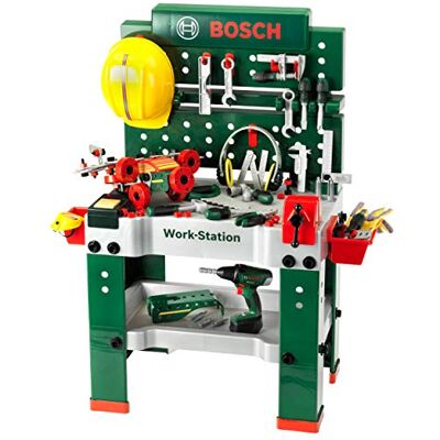 Theo Klein 8485 Bosch Workbench No. 1 I 150 parts I With lots of accessories Incl. cordless screwdriver with light and sound I Toy for children aged 3 years and up Theo Klein 8485 Bosch Workbench No. 1 I 150 parts I With lots of accessories Incl. cordless screwdriver with light and sound I Toy for children aged 3 years and up