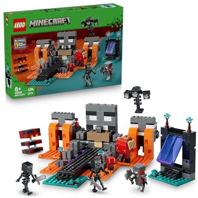 Lego Minecraft Wither Battle Interactive Toy with Crimson Warrior, Strider, Magma Cube & 2 Wither Skeleton Mob Figures Gamer Gift for 8+ Year Old Boys & Girls 21590 Lego Minecraft Wither Battle Interactive Toy with Crimson Warrior, Strider, Magma Cube & 2 Wither Skeleton Mob Figures Gamer Gift for 8+ Year Old Boys & Girls 21590