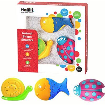 Halilit Animal Shaker Musical Instrument Gift Set. Musical Sensory Toy Set for Babies Includes 3 Brightly Coloured Animal Baby Shakers and Rattles. Suitable Gift for Baby Boys and Girls 3 Months + Halilit Animal Shaker Musical Instrument Gift Set. Musical Sensory Toy Set for Babies Includes 3 Brightly Coloured Animal Baby Shakers and Rattles. Suitable Gift for Baby Boys and Girls 3 Months +