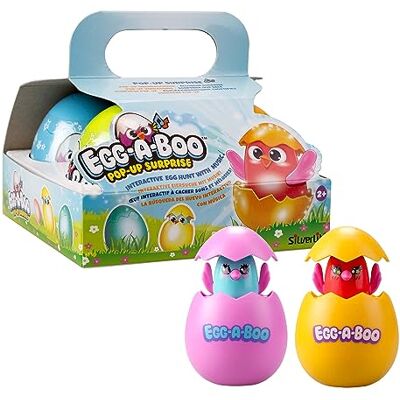 SilverLit Eggaboo 4 Pack, Hides Adorable Chicks for Pop Up and Musical Suprises, Play Peekaboo, Press The Head for Different Melodies, 4 Songs Included and 12 Colours To Collect, Batteries Included, Children 2+ SilverLit Eggaboo 4 Pack, Hides Adorable Chicks for Pop Up and Musical Suprises, Play Peekaboo, Press The Head for Different Melodies, 4 Songs Included and 12 Colours To Collect, Batteries Included, Children 2+