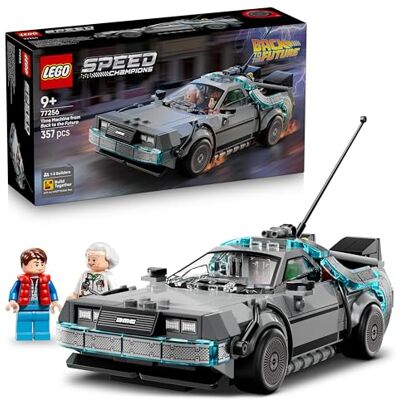 Lego Speed Champions Time Machine from Back to the Future Toy Car Model Kit w/Doc Brown & Marty McFly Minifigures Gift for 9+ Year Old Boys, Girls & Movie Fans 77256 Lego Speed Champions Time Machine from Back to the Future Toy Car Model Kit w/Doc Brown & Marty McFly Minifigures Gift for 9+ Year Old Boys, Girls & Movie Fans 77256