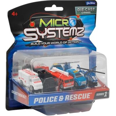 John Adams MICRO SYSTEMZ POLICE & RESCUE: Emergency themed set including 5 different micro vehicles! Toy Vehicles & Playsets Die Cast Cars Ages 4+ John Adams MICRO SYSTEMZ POLICE & RESCUE: Emergency themed set including 5 different micro vehicles! Toy Vehicles & Playsets Die Cast Cars Ages 4+