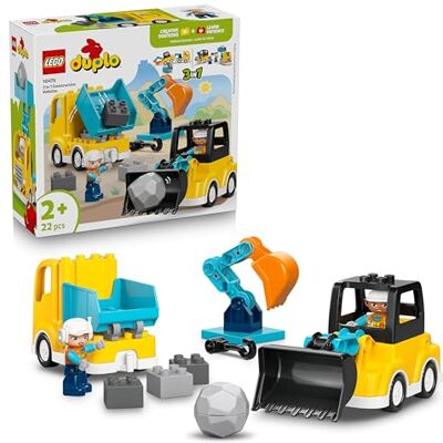 Lego DUPLO 3 in 1 Construction Vehicles Educational Montessori Toy for Toddlers w/Trucks, Excavator Digger & Loader Birthday Gift Idea for 2+ Year Old Boys & Girls 10475 Lego DUPLO 3 in 1 Construction Vehicles Educational Montessori Toy for Toddlers w/Trucks, Excavator Digger & Loader Birthday Gift Idea for 2+ Year Old Boys & Girls 10475