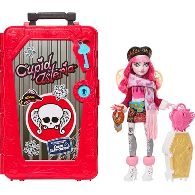 Monster Cable Skulltimate Secrets Cupid Asteria Doll and Accessories Set, Destination: Cabin Slay-cation with Suitcase and 19+ Surprises like Clothes, JMG66 Monster Cable Skulltimate Secrets Cupid Asteria Doll and Accessories Set, Destination: Cabin Slay-cation with Suitcase and 19+ Surprises like Clothes, JMG66