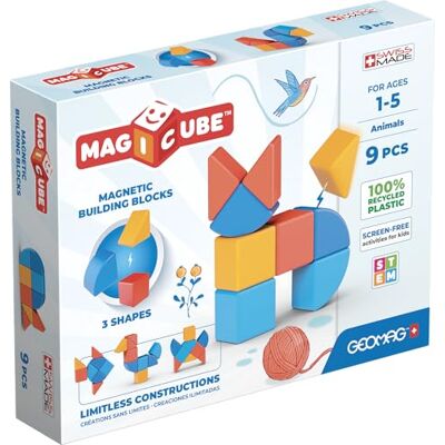 Geomag 208 Magicube RE 3Shapes Animals 9, Ideal for Children 1-5 Years, Building and Construction Set for Boys and Girls Geomag 208 Magicube RE 3Shapes Animals 9, Ideal for Children 1-5 Years, Building and Construction Set for Boys and Girls