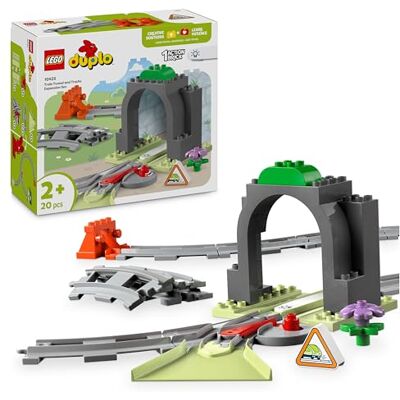 Lego DUPLO Town Train Tunnel and Tracks Expansion Set Learning Toy for Toddlers incl. 10 Track Pieces, a 2-Way Points Switch & an Action Brick Gift for 2+ Year Old Boys & Girls 10425 Lego DUPLO Town Train Tunnel and Tracks Expansion Set Learning Toy for Toddlers incl. 10 Track Pieces, a 2-Way Points Switch & an Action Brick Gift for 2+ Year Old Boys & Girls 10425
