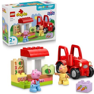 Lego DUPLO Peppa Pig Tractor and Market Educational Motor Skills Toy for Toddlers Montessori Set w/ 2 Figures incl. Pedro Pony Gift for 2+ Year Old Girls & Boys 10468 Lego DUPLO Peppa Pig Tractor and Market Educational Motor Skills Toy for Toddlers Montessori Set w/ 2 Figures incl. Pedro Pony Gift for 2+ Year Old Girls & Boys 10468
