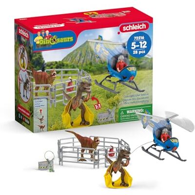 Schleich 72216 Dino Helicopter Rescue, from 5 years, DINOSAURS Playset, 28 pieces Schleich 72216 Dino Helicopter Rescue, from 5 years, DINOSAURS Playset, 28 pieces
