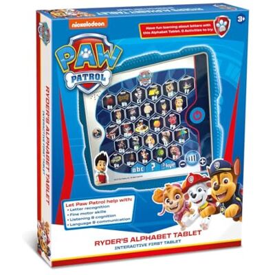 Paw Patrol Toys, Ryder's Alphabet Tablet Toy for Kids Helps Child Develop Words and Sound Recognition, Listening Featuring 5 Fun Interactive Activities, 3+ Years,Blue Paw Patrol Toys, Ryder's Alphabet Tablet Toy for Kids Helps Child Develop Words and Sound Recognition, Listening Featuring 5 Fun Interactive Activities, 3+ Years,Blue