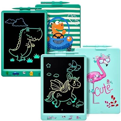 DYNASONIC (Pack of 2 DYNA-PM Flamingo + Dinosaur) 10 Inch Color LCD Writing Tablet for Kids Magnetic Drawing Board Educational Toy Gift for Kids DYNASONIC (Pack of 2 DYNA-PM Flamingo + Dinosaur) 10 Inch Color LCD Writing Tablet for Kids Magnetic Drawing Board Educational Toy Gift for Kids