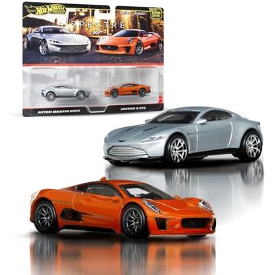 Hot Wheels Premium Car Culture James Bond Spectre 007 2-Pack, Aston Martin DB10 & Jaguar C-X75, 1:64 Die-Cast Scale Cars with Real Riders Tires, Metal Collector Models, Gift for Father's Day JBL04 Hot Wheels Premium Car Culture James Bond Spectre 007 2-Pack, Aston Martin DB10 & Jaguar C-X75, 1:64 Die-Cast Scale Cars with Real Riders Tires, Metal Collector Models, Gift for Father's Day JBL04