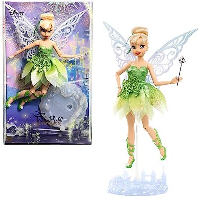 Mattel Disney Collector Tinker Bell Doll With Wings to Celebrate 100 Years of Wonder, Inspired by Movie, Gifts for Kids and Collectors, HLX67 Mattel Disney Collector Tinker Bell Doll With Wings to Celebrate 100 Years of Wonder, Inspired by Movie, Gifts for Kids and Collectors, HLX67