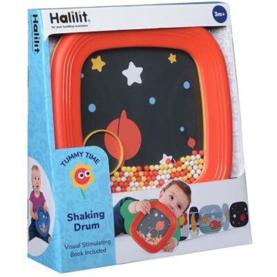 Halilit Baby Tummy Time Shaking Drum – Musical Sensory Toy for Infants 3 Months+ Includes Tummy-Time Booklet Develops Motor Skills, Rhythm & Coordination BPA-Free Colours May Vary Halilit Baby Tummy Time Shaking Drum – Musical Sensory Toy for Infants 3 Months+ Includes Tummy-Time Booklet Develops Motor Skills, Rhythm & Coordination BPA-Free Colours May Vary