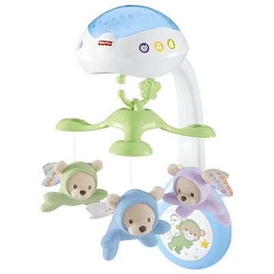Fisher-Price Butterfly Dreams 3-In-1 Projection Mobile Soothing Baby Sleep Aid with 3 Audio Modes and Plush Bears, Musical Cot Mobile, Tabletop Projector and Stroller Toy, Newborn Baby Toys, CDN41 Fisher-Price Butterfly Dreams 3-In-1 Projection Mobile Soothing Baby Sleep Aid with 3 Audio Modes and Plush Bears, Musical Cot Mobile, Tabletop Projector and Stroller Toy, Newborn Baby Toys, CDN41