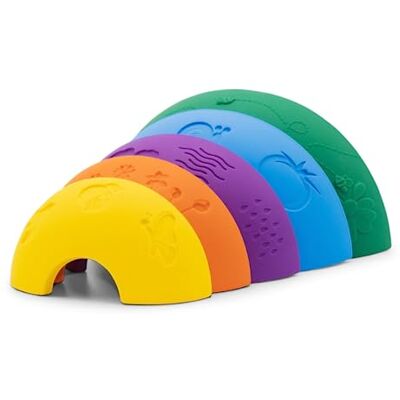 Jellystone Designs Over the Rainbow Baby Stacking Teether. Brightly Coloured Silicone Teething Stacker Toy. Bright Suitable for Boys & Girls 9 months + Jellystone Designs Over the Rainbow Baby Stacking Teether. Brightly Coloured Silicone Teething Stacker Toy. Bright Suitable for Boys & Girls 9 months +