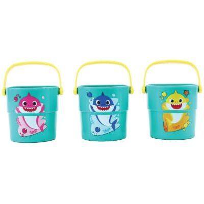 Baby Shark Bath Cups 3 Pack Baby Bath Toys Educational & Fun 6M+ Animal Print Stackable Fill Up Buckets Fill N Spill Bathtub Fun Toy For Toddlers/Children Baby Shark Bath Cups 3 Pack Baby Bath Toys Educational & Fun 6M+ Animal Print Stackable Fill Up Buckets Fill N Spill Bathtub Fun Toy For Toddlers/Children