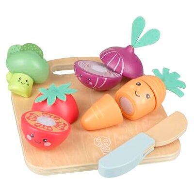 ORANGE TREE Happy Veggies Wooden Play Food for Kids Kitchen Cutting Fruits Toys for Toddlers, Pretend Vegetables Gift for Boys and Girls Early Development & Activity Toys by Toys ORANGE TREE Happy Veggies Wooden Play Food for Kids Kitchen Cutting Fruits Toys for Toddlers, Pretend Vegetables Gift for Boys and Girls Early Development & Activity Toys by Toys