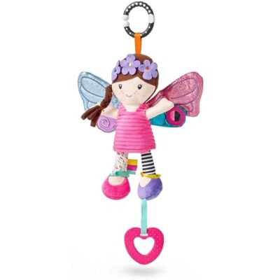 Nuby Things with Wings Baby Pram Toy Sensory Colourful Fairy Pram Toy with Baby Safe Mirror Teething Toy Universal Clip (Hattie) Nuby Things with Wings Baby Pram Toy Sensory Colourful Fairy Pram Toy with Baby Safe Mirror Teething Toy Universal Clip (Hattie)